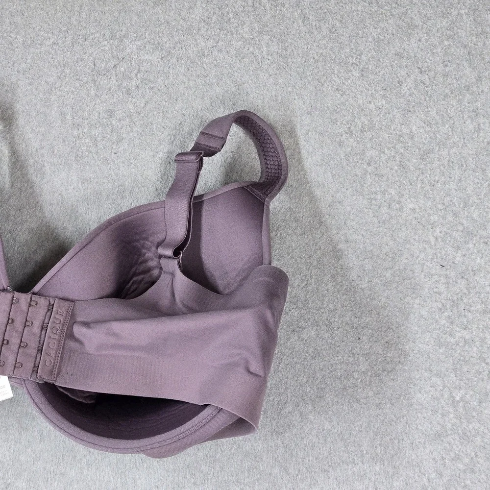 Cacique Women Bra 46DD Purple T Shirt Lightly Lined Underwired Strap Adjustable